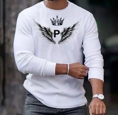 chand enterprises Printed Men Round Neck White T-Shirt