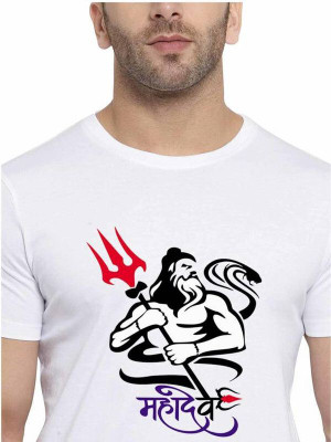 GPGARMENTSS Printed Men Round Neck Blue T-Shirt