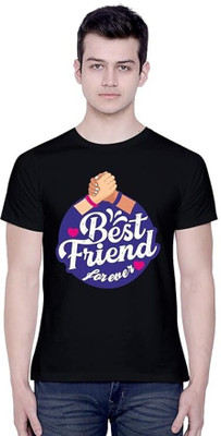 Clori Graphic Print Men Round Neck Black T-Shirt