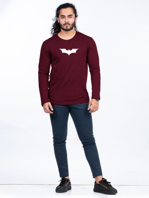 London Crew Solid Men Round Neck Maroon T-Shirt