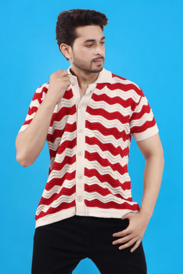 LWALS Chevron/Zig Zag Men Polo Neck Multicolor T-Shirt