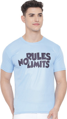 InkTees Printed Men Round Neck Light Blue T-Shirt