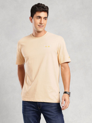 NAUTICA Printed Men Round Neck Beige T-Shirt