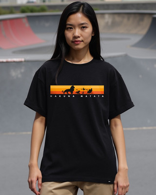 BEWAKOOF Graphic Print Women Round Neck Black T-Shirt