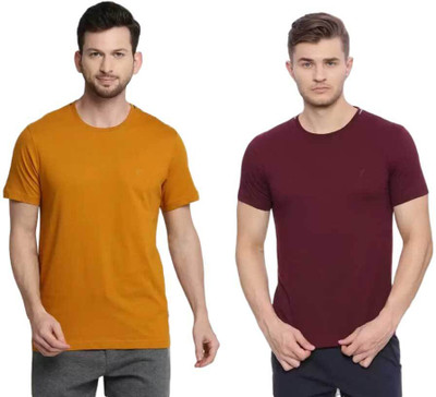 VAN HEUSEN Solid Men Round Neck Multicolor T-Shirt