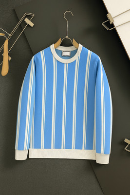 NB NICKY BOY Striped Men Round Neck Grey T-Shirt