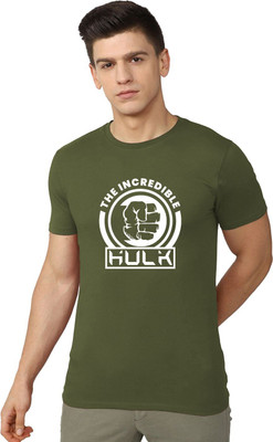 OrrganicChics Printed Men Round Neck Green T-Shirt