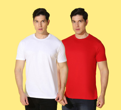 WOOSTRO Printed Men Round Neck White, Red T-Shirt