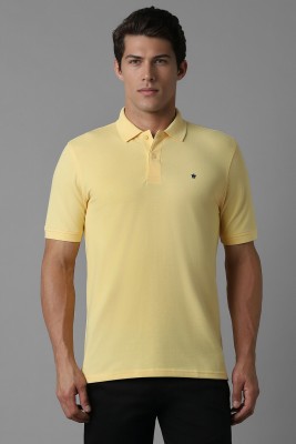 LOUIS PHILIPPE Solid Men Polo Neck Yellow T-Shirt