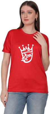 Chaitali Graphic Print Women Round Neck Red T-Shirt