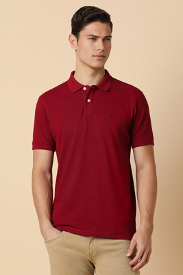 Allen Solly Solid Men Polo Neck Red T-Shirt