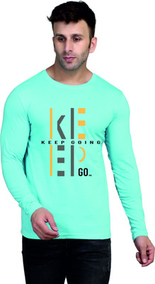 Cryptic Printed, Typography Men Round Neck Light Green T-Shirt