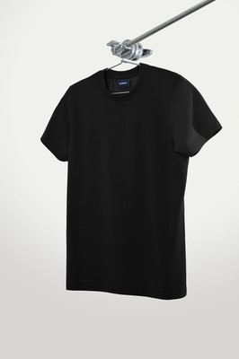 Normie Solid Men Round Neck Black T-Shirt