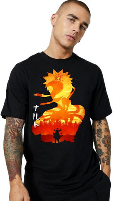 DRIZZLE CLICKS Printed Men Round Neck Black T-Shirt