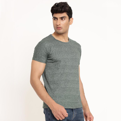 TISTABENE Solid Men Round Neck Grey T-Shirt