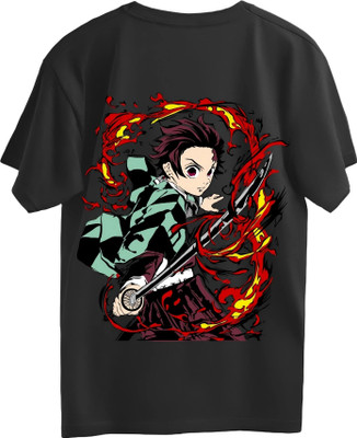Restart Trend Printed Men Round Neck Black T-Shirt