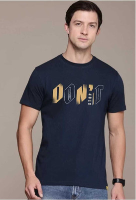 Magneto Printed Men Round Neck Dark Blue T-Shirt