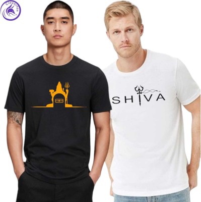 Clever Fox Graphic Print Men Round Neck White, Black T-Shirt