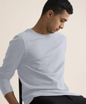 METRONAUT Self Design Men Round Neck Grey T-Shirt