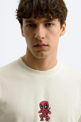 Teesverse Superhero Men Round Neck Beige T-Shirt