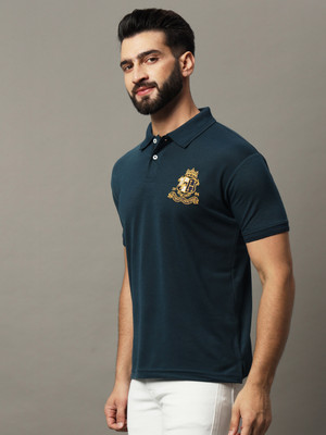 JAAPCLOTHING Printed Men Polo Neck Dark Green T-Shirt