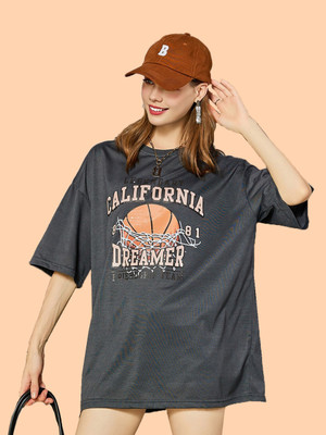 SYDNEY HILLS Printed Women Round Neck Multicolor T-Shirt