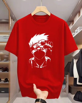 Manly Tees Printed Men Round Neck Red T-Shirt