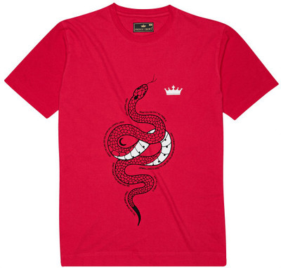 french crown Printed Men Round Neck Red T-Shirt