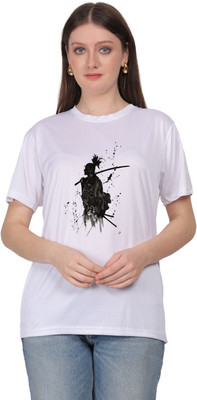 Shiv Junction Graphic Print Women Round Neck White T-Shirt