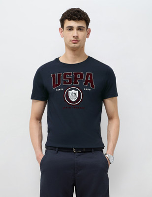 U.S. Polo Assn. Denim Co. Printed Men Round Neck Blue T-Shirt