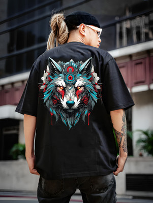 BUKKL Printed Men Round Neck Black T-Shirt