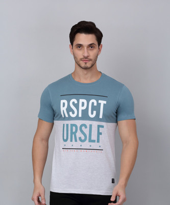 CANTABIL Colorblock Men Round Neck Blue T-Shirt