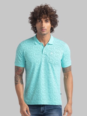 PARX Printed Men Peter Pan Collar Light Green T-Shirt