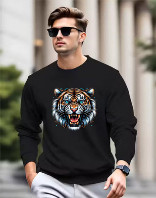 BubbleTwyst Printed Men Round Neck Black T-Shirt