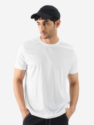 Darkaffix Self Design Men Round Neck Reversible White T-Shirt