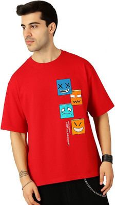 COPEHHI Printed Men Round Neck Red T-Shirt