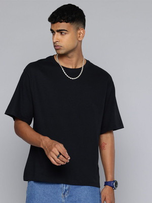 R.Code by The Roadster Life Co. Printed Men Round Neck Black T-Shirt