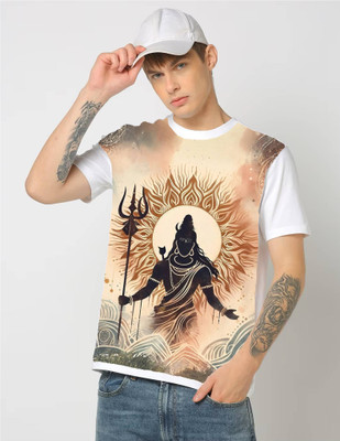HamsaMART.com Solid Men Round Neck Reversible White T-Shirt