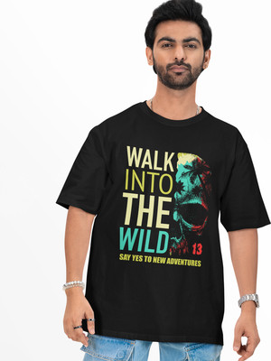 @WEAR Graphic Print Men Round Neck Black T-Shirt