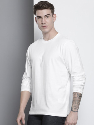 RULEDBYSUN Solid Men Round Neck White T-Shirt