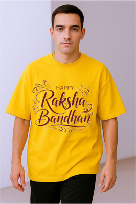 BLOSSOMTRADER Printed Men Round Neck Yellow T-Shirt