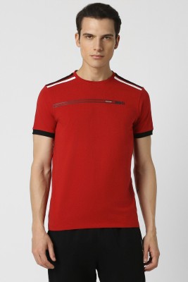 American Eagle Self Design Men Round Neck Red T-Shirt