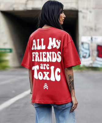 BEWAKOOF Graphic Print Women Round Neck Red T-Shirt