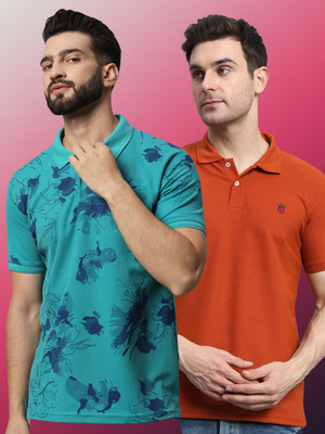 RARHANPREMIUM Printed Men Polo Neck Reversible Multicolor T-Shirt