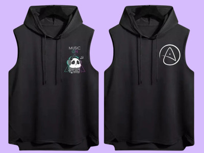 Zxomillo Printed Men Hooded Neck Black T-Shirt