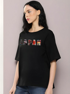 Moda Rapido Graphic Print Women Round Neck White T-Shirt