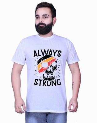 buaGi collection Printed Men Round Neck White T-Shirt