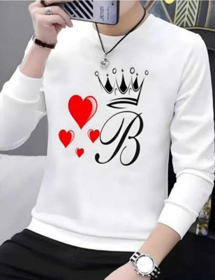 AVR Printed, Typography Men Round Neck White T-Shirt