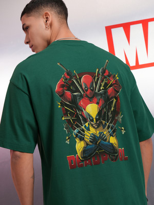 HIGHLANDER Printed Men Round Neck Green T-Shirt