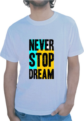 PD CLORI Typography Men Crew Neck White T-Shirt